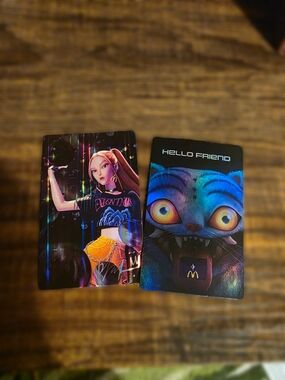 Two Collectible Kpop Demon Hunters Character Cards - Mira And Derpy Tiger